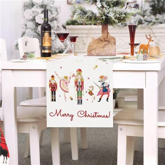 Christmas Nutcrackers Table Runner 13x72 Inch, Xmas Seasonal Winter Holiday - Picture 4 of 6
